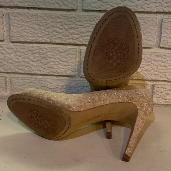 Vince Camuto Light Cork Open Toe Heels - Picture 8 of 8